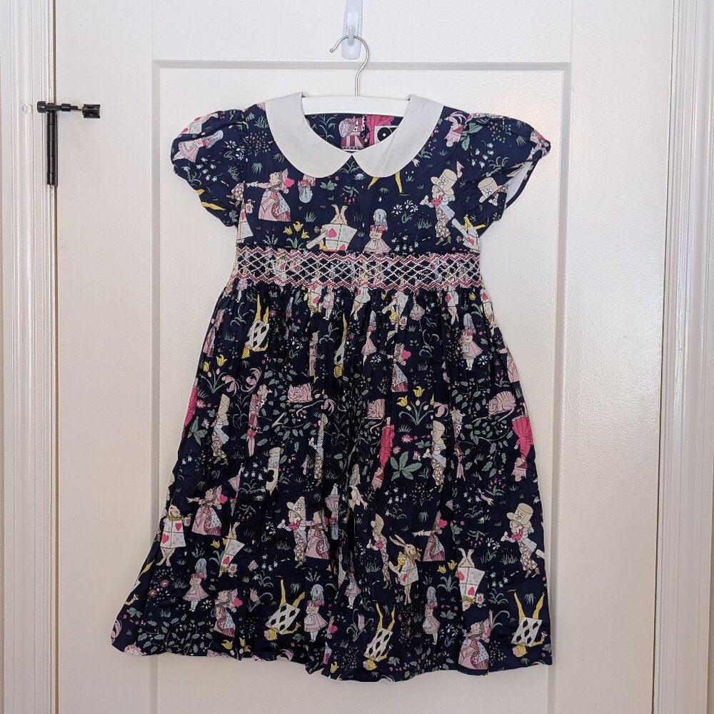 Question Everything child's dress - Alice in Wonderland theme - 6-7Y